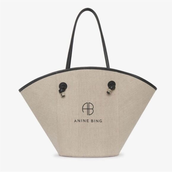 Anine Bing Large Taylin Linen Tote Bag - Picture 3 of 11